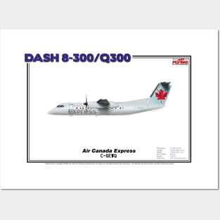DeHavilland Canada Dash 8-300/Q300 - Air Canada Express (Art Print) Posters and Art